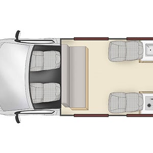 Apollo Endeavour Campervan – 4 Berth – day layout