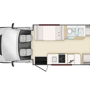 Apollo Euro Star Motorhome – 4 Berth – day layout