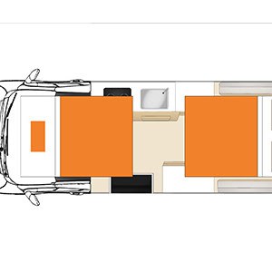 Apollo HiTop Campervan – 2 Berth_floorplan_night