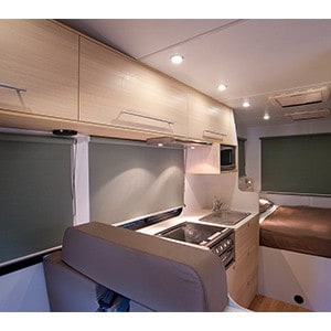 Britz Explorer Motorhome – 4 Berth – kitchen night