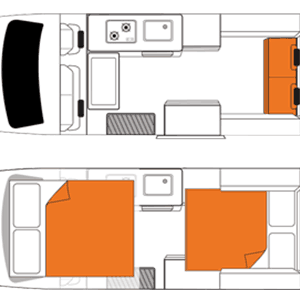 Britz HiTop Voyager – 4 Berth – layout