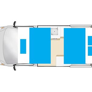 Cheapa HiTop Campervan – 3 Berth_floorplan_night