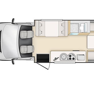 Cheapa Motorhome – 6 Berth – floor layout day