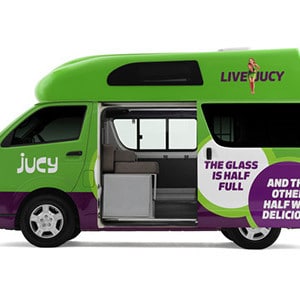 Jucy Condo Campervan – 4 Berth – door open