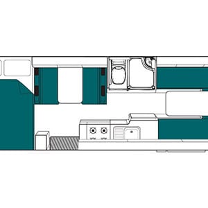 Maui River Motorhome – 6 Berth – day layout