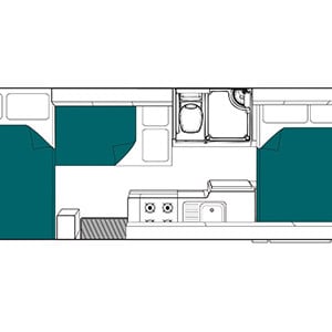 Maui River Motorhome – 6 Berth – night layout