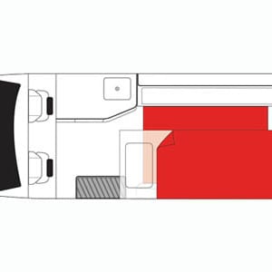 Mighty Jackpot Campervan – 2 Berth – night layout