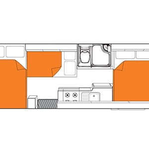 Britz Frontier Motorhome-6 Berth-floor-plan-night