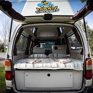 Happy 2 Deluxe Campervan-2 Berth-rear-door-open