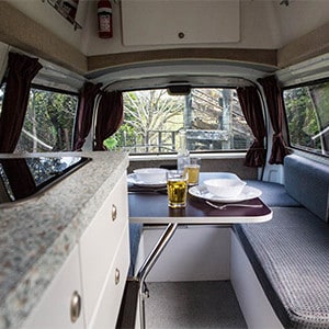 Happy 2 Deluxe Campervan-2 Berth-sink-and-table