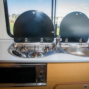 Happy 4 Motorhome-4 Berth-sink-and-stove