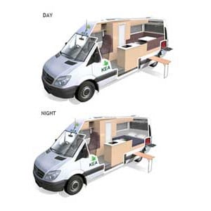 Kea Luxury Campervan – 2 Berth – daynight layout