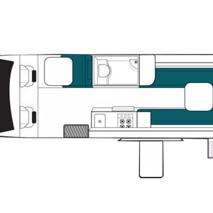 Maui Ultima Motorhome – 2 Berth – day layout