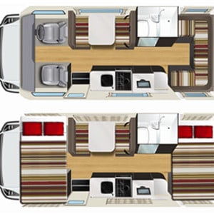 StarRV Phoenix Motorhome – 4 Berth – Floorplan