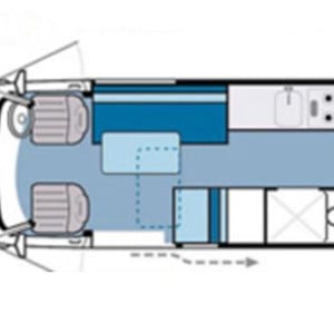 Pacific Horizon Motorhome- 2+1 Berth – day layout