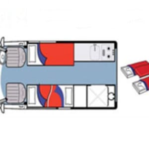 Pacific Horizon Motorhome- 2+1 Berth – night layout (1)