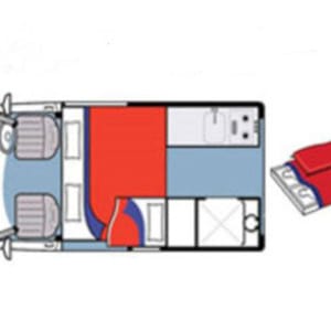 Pacific Horizon Motorhome- 2+1 Berth – night layout (2)