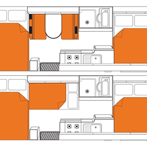 Britz Vista Motorhome – 6 Berth – layout