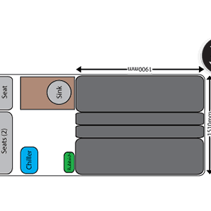 Road Runner Rentals Clubby Campervan – 2 Berth – night layout