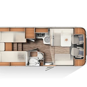 Kiwi Ranger Motorhome – 4 Berth – 3d-layout