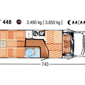 Kiwi Ranger Motorhome – 4 Berth – layout