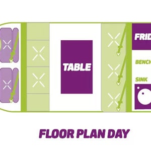 Jucy Champ Campervan – 4 Berth – day layout