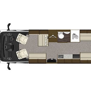 Discover NZ Tribute Campervan – 4 to 5 Berth – layout