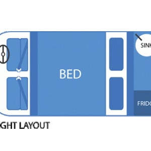 WL Low Top Camper – 2 Berth – night layout