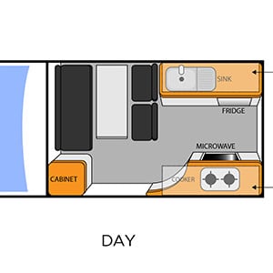 TA Hi 5 Campervan – 5 Berth-day layout