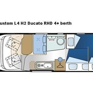 SAS Fiat Campervan – 4 Berth – layout