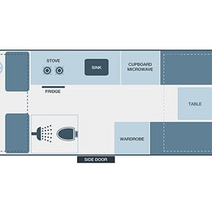 Wendekreisen Budget Motorhome – 4 Berth – layout