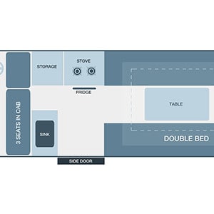 Wendekreisen Budget Premium Camperavan – 2+1 – layout