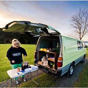 Escape Budget Campervan – 2-3 Berth – external table