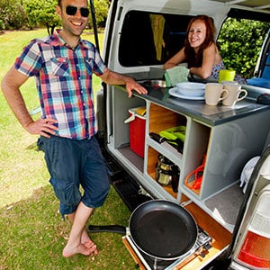 Escape Budget Campervan – 2-3 Berth – kitchen cooking