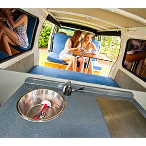 Escape Budget Campervan – 2-3 Berth – sink with tap and drain