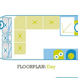 Lucky Rambler High Top Campervan – 3 Berth-floorplan-day