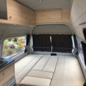 BZ Toyota Hiace Deluxe Campervan-2+1 Berth-bed-setup