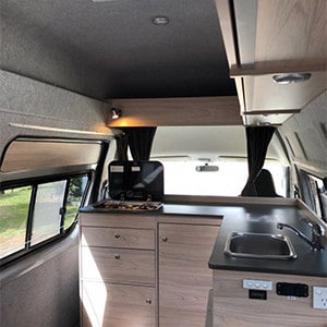 BZ Toyota Hiace Deluxe Campervan – 2+1 Berth-interior-kitchen