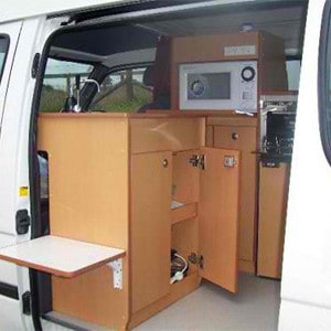 BZ Toyota Hiace HiTop Campervan – 2 to 3 Berth – cupboard