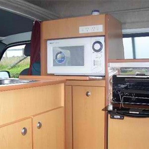 BZ Toyota Hiace HiTop Campervan – 2 to 3 Berth – kitchen