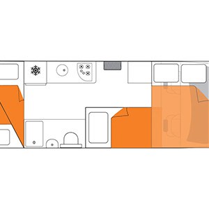 Britz Navigator Motorhome – 5 Berth_floorplan_night