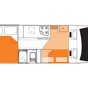 Britz Navigator Motorhome – 5 Berth_floorplan_night-layout-2