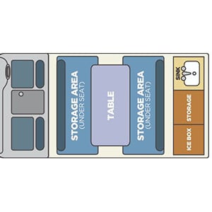 TA Chubby Campervan – 2 Berth – day layout