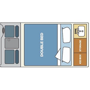 TA Chubby Campervan – 2 Berth – night layout