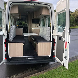 Kiwi Euro Deluxe ST – 2 Berth – rear door open