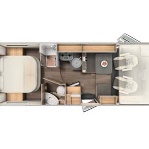 MC Comfort Luxury Motorhome – 4 Berth – layout