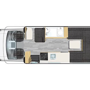 PH GEM Standard Motorhome- 4 Berth-day-layout