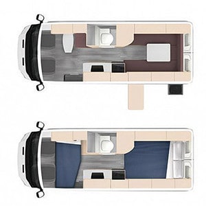 SC Campervan – 2+1 Berth-layout