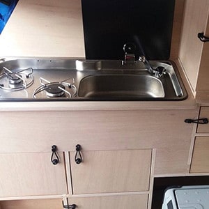 MJ Toyota Hiace Campervan – 2 Berth-sink-cupboard