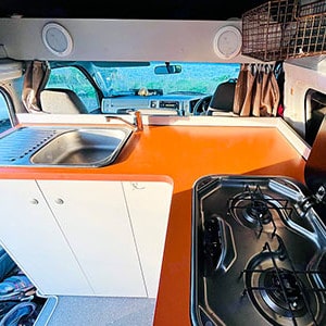 MJ Toyota Hiace Campervan – 3 Berth-kitchen